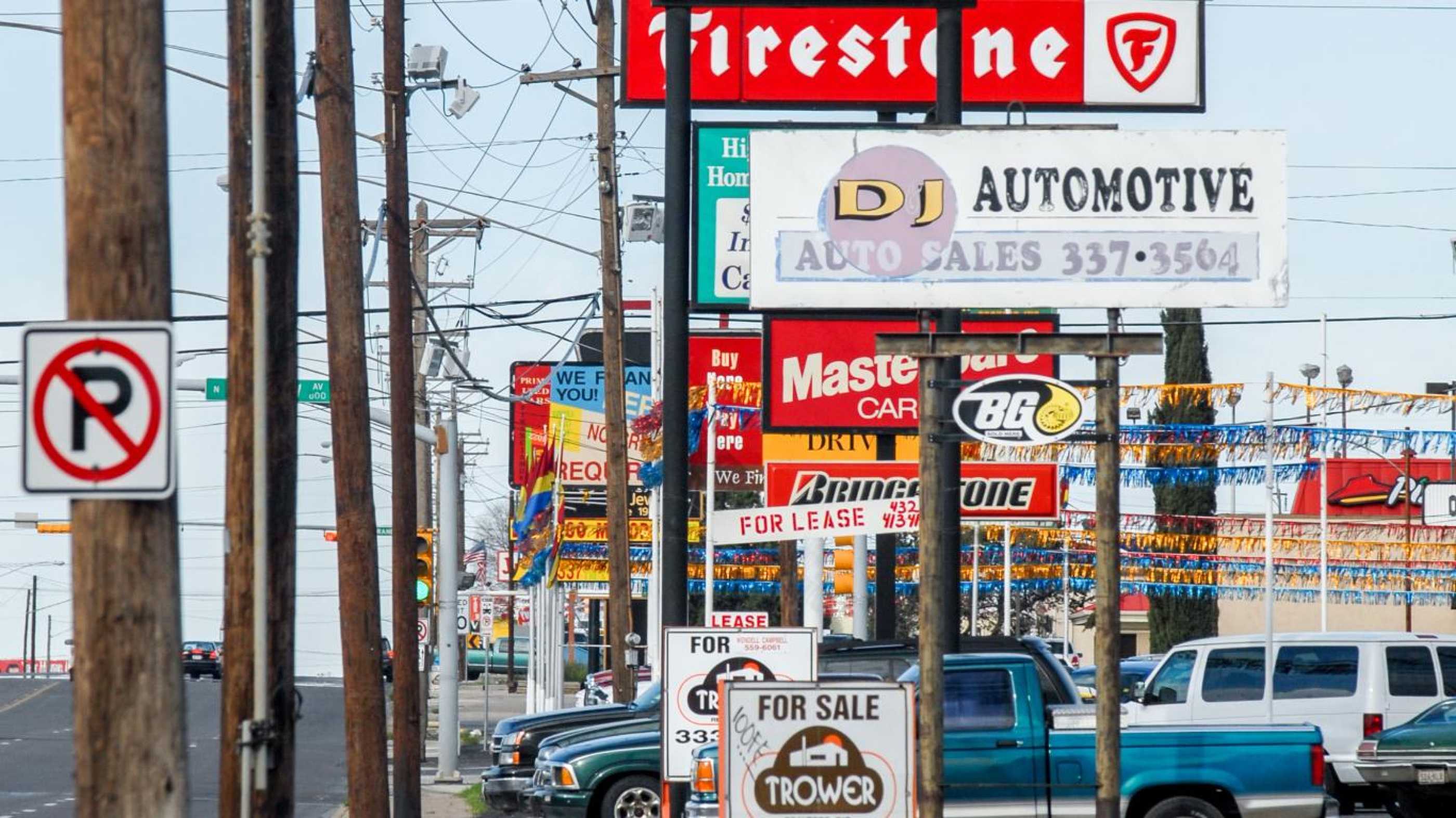 Lots of bright bill boards